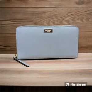 Large baby blue Kate Spade Zip wallet